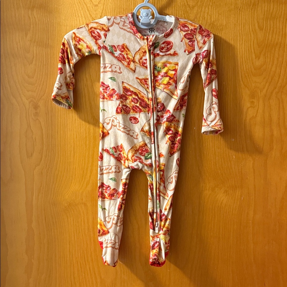 Pizza Print Kids One Piece. Size 3-6 mo